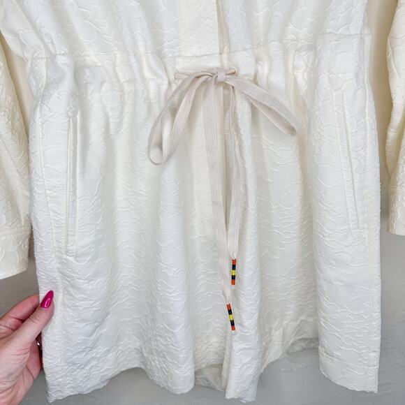 NWT J Crew Embroidered Floral Long Sleeve Tie Waist Cream Utility Romper 14 - Picture 4 of 16
